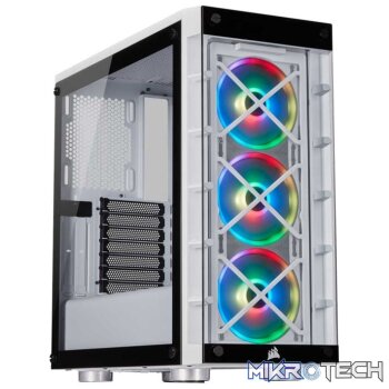 Corsair iCUE 465X RGB Tempered Glass Mid Tower ATX Case  White